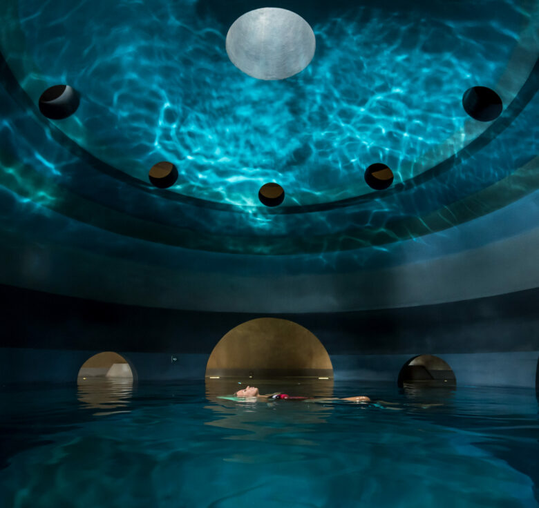 indoor-floating-pool-light-swimming-healing-experience-euphoria-retreat-greece